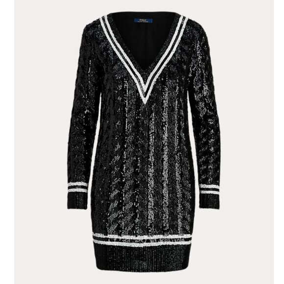 Polo Ralph Lauren Sequined Cricket Sweater Dress sz 4 - Picture 4 of 9